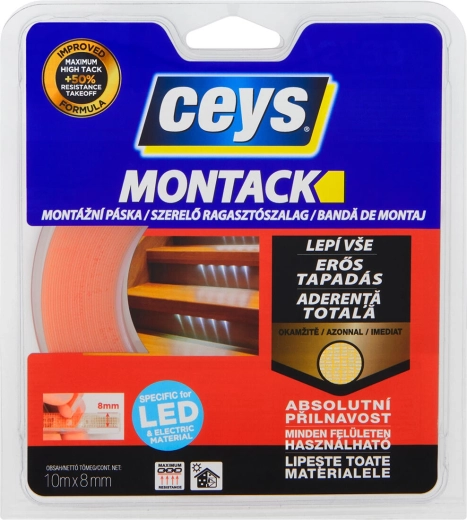 Oboustranná montážní páska 8 mm × 10 m MONTACK CEYS