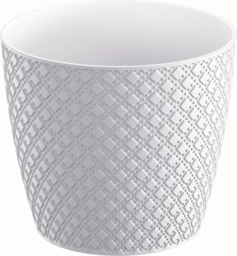 Květináč Orient 15,7 cm bílý plastový, mrazuvzdorný