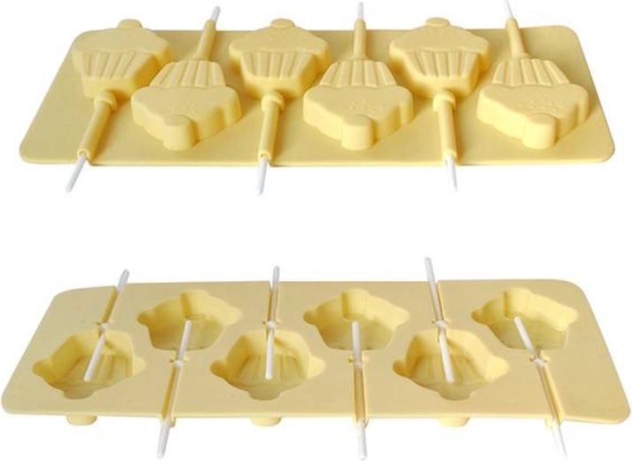 Silikonové tvořítko na lízátka Muffin se slámkami, krémové