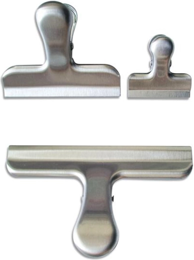 Nerezové klipy na sáčky, sada 3 ks