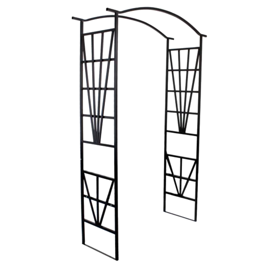 Zahradní pergolový oblouk 114 × 45 × 208 cm, kovový, černý