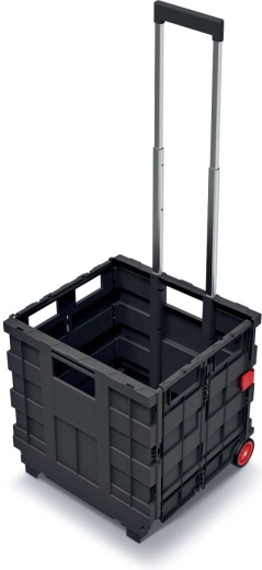 Skládací přepravní vozík s teleskopickou rukojetí, 25 kg, červený