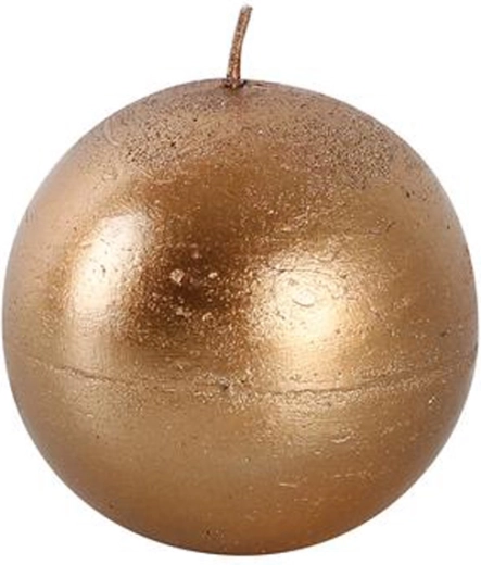 Rustikální kulatá svíčka 8 cm v barvě mědi PROVENCE