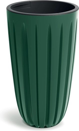 Květináč Wario 29 cm tmavě zelený s vnitřní vložkou