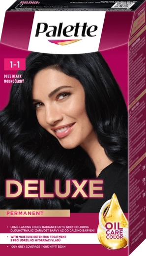Palette Deluxe trvalá barva na vlasy modročerná 50 ml