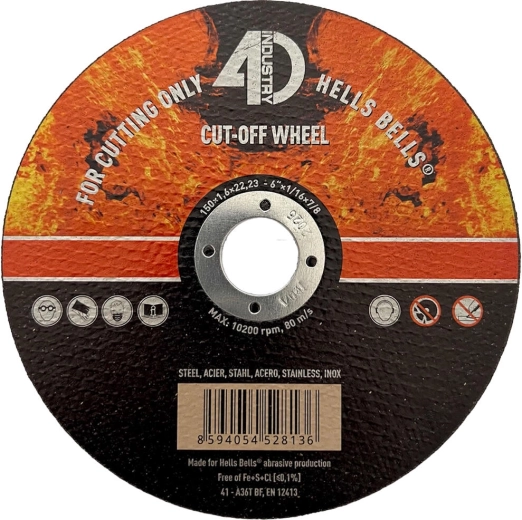 Řezný kotouč na ocel a nerez 150 × 1,6 × 22,2 mm