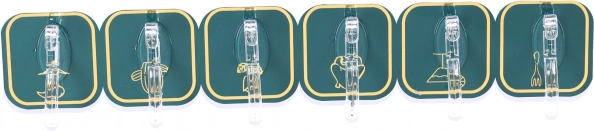 Samolepicí nástěnné háčky 6 ks – tmavě zelené