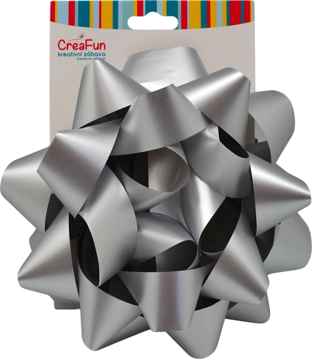 Stříbrná dárková mašle 20 cm