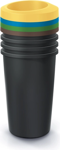Sada třídicích košů na odpad 4×45 l Prosperplast Compacta R Drop