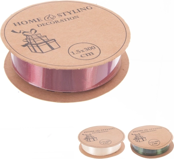 Vánoční polyesterová stuha 15 mm / 3 m – 3 varianty (assorted)