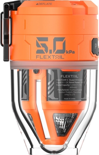 Flextail Max Pump 3 přenosná elektrická pumpa s kempingovým světlem oranžová