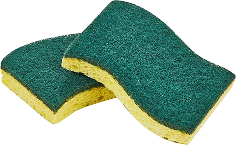 Houbička na nádobí zelená/žlutá – balení 2 ks