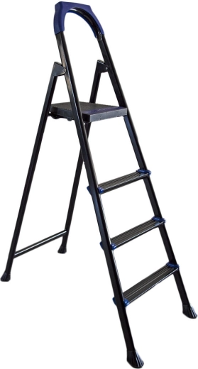 Kovové schůdky s protiskluzem, 4 stupně, nosnost 150 kg