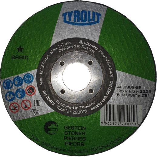 Řezný kotouč na kámen a litinu 125 × 2,5 × 22,2 mm