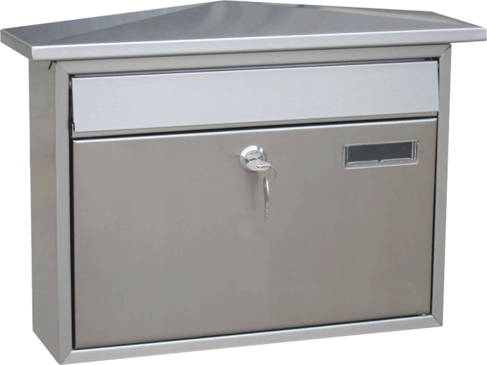 Poštovní schránka z nerezové oceli se špičatou stříškou JAD