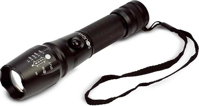 Solight profesionální nabíjecí LED svítilna 600 lm Cree XML T6 se zoomem - 1 kus