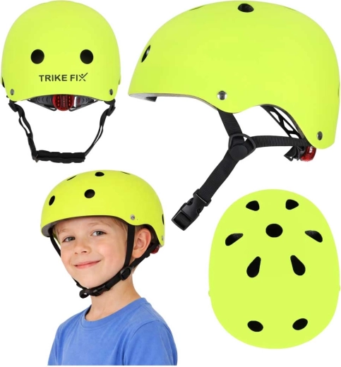 Dětská cyklistická helma Trike Fix s LED, velikost S 48–54 cm – Světle zelená