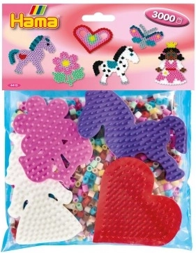 Zažehlovací korálky HAMA Midi – 3000 ks a 4 podložky