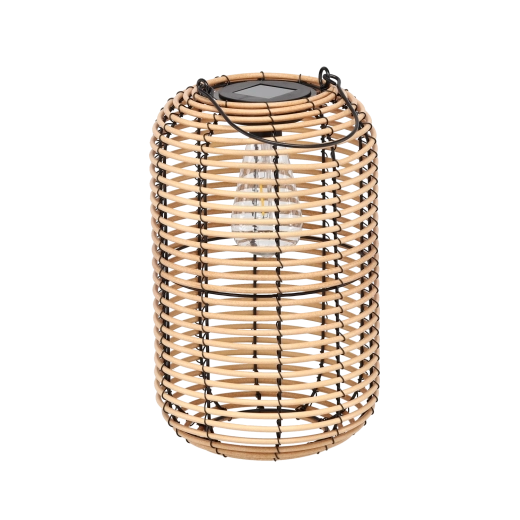 Solární kovový lampion – béžový 32 cm
