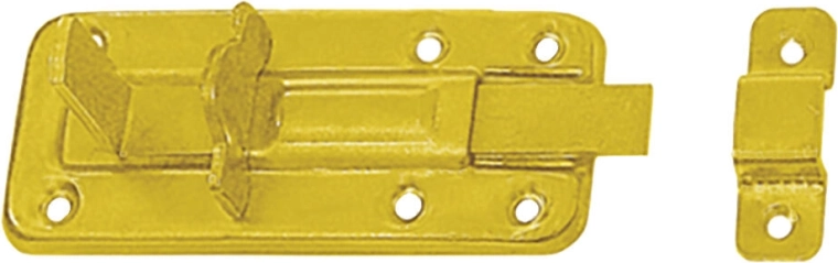 Zástrč s místem pro visací zámek 80 × 40 × 1,0 mm, žlutě zinkovaná ocel
