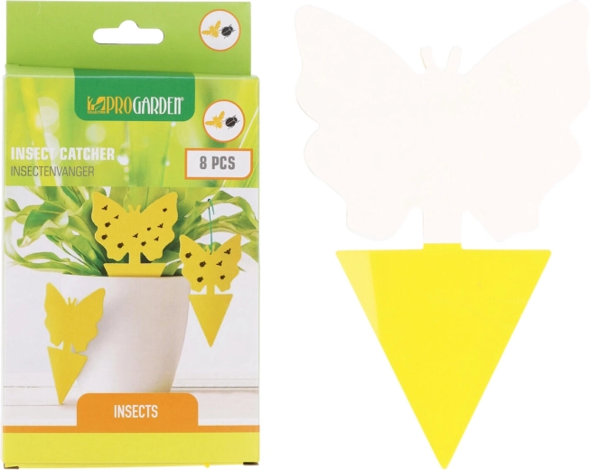 Lepová deska na hmyz, mix motivů, žlutá (8 ks)