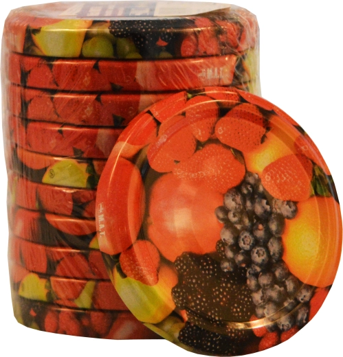 Víčka Twist 66 s ovocným dekorem, 10 ks