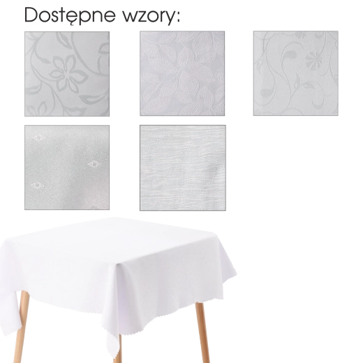 Bílý obdélníkový ubrus 130 × 180 cm z polyesteru