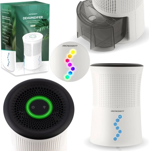 Odvlhčovač vzduchu BERDSEN s LED osvětlením, 700 ml, 34 dB