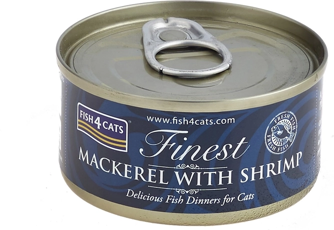 Fish4Cats konzerva pro kočky s makrelou a krevetami 70 g