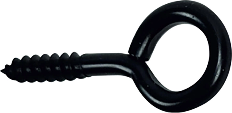 Očko zavřené s vrutem 18 × 50 mm, černé (10 ks)