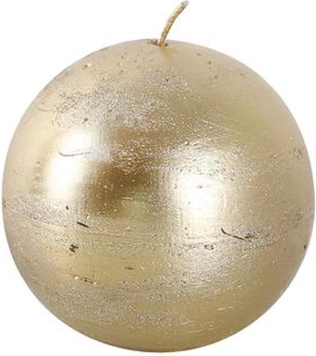 Rustikální kulatá svíčka 8 cm PROVENCE zlatá