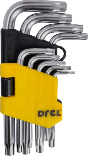 Sada torx imbus klíčů T10–T50, 9dílná, ocel S2, DREL