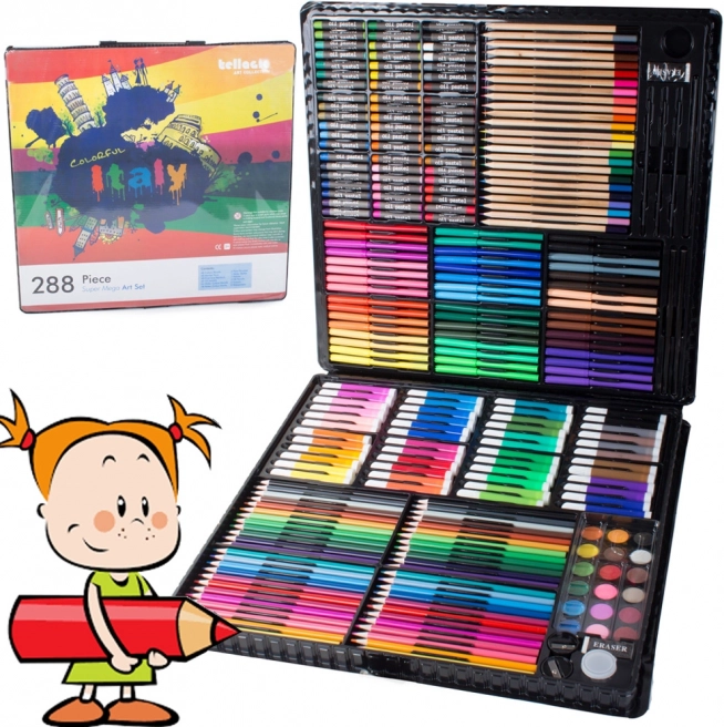 Umělecká malířská sada v kufříku 288 ks