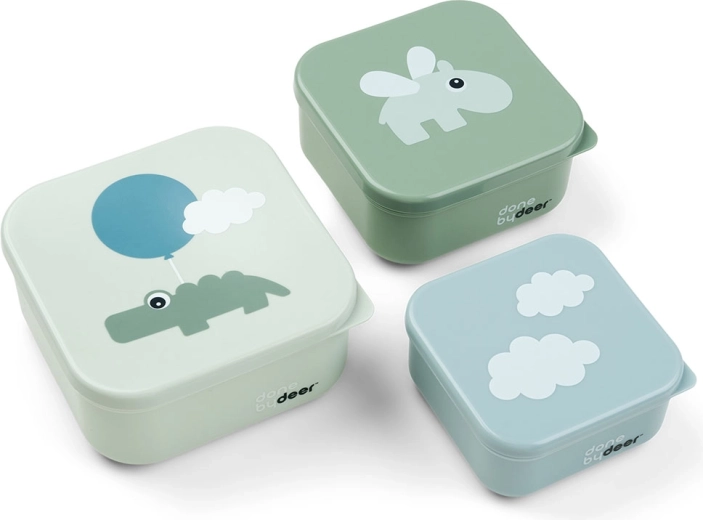 Done by Deer sada svačinových boxů Happy clouds zelená 3 ks