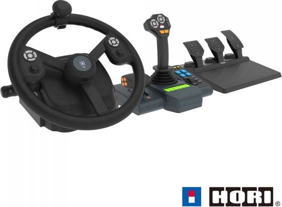 Systém ovládání zemědělských vozidel pro PC – volant, pedály a panel HORI