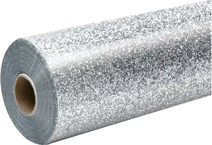HTVRONT třpytivá termotransferová fólie 30,5 × 90 cm stříbrná