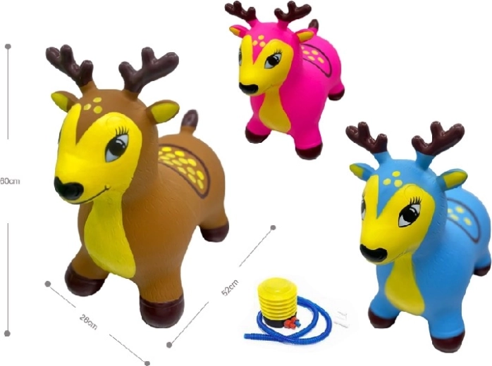 Nafukovací vánoční sob s LED osvětlením, hnědý