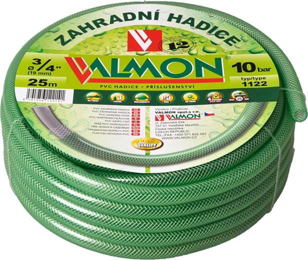 Zahradní hadice 1/2" 25 m TRA ZE – zesílená PVC, transparentní světle zelená