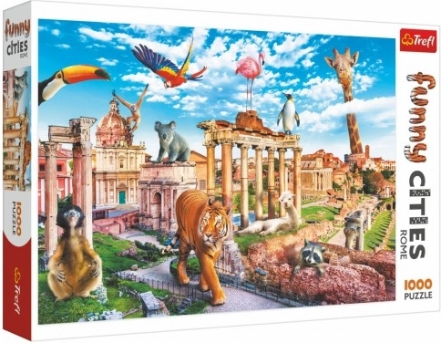Puzzle Trefl Funny Cities – divoký Řím, 1000 dílků (68 × 48 cm)