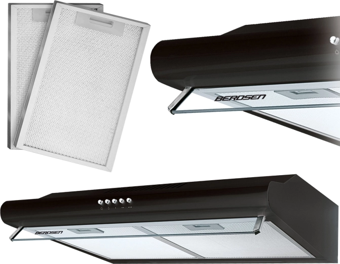 Podskříňkový kuchyňský odsavač 60 cm BERDSEN BE-10A černý