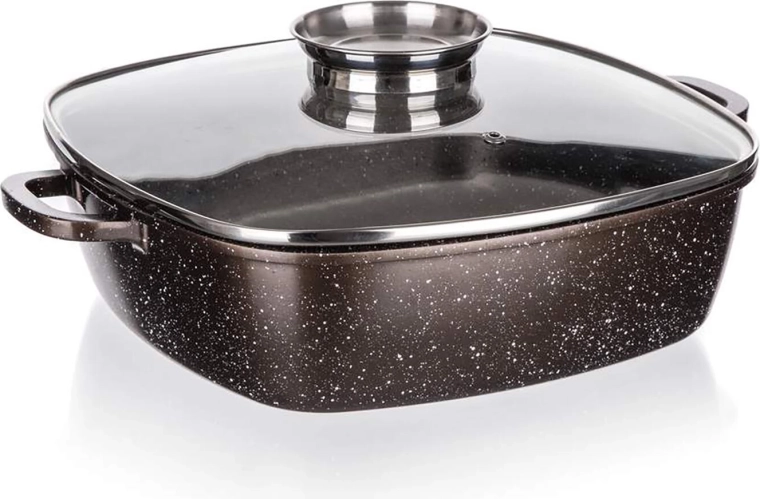 Pekáč s poklicí 28 × 28 × 7,5 cm Premium Dark Brown s nepřilnavým povrchem