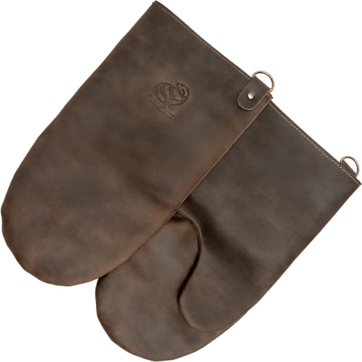 Kožené tepelně odolné BBQ rukavice Beavercraft, hnědé