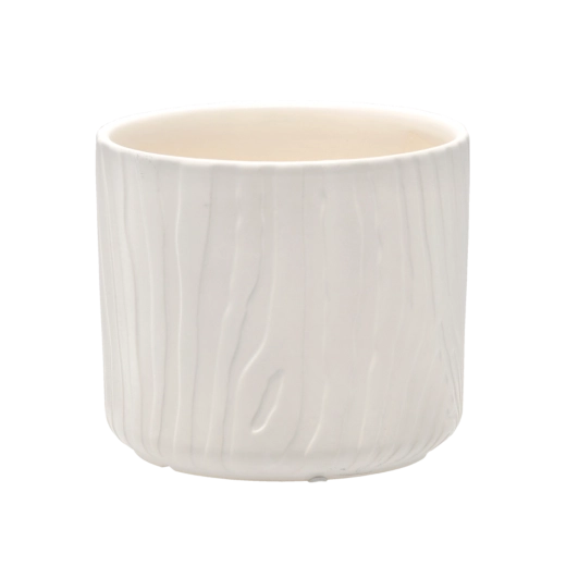 Keramický obal na květináč bílý matný 19,5 × 19,5 × 17 cm
