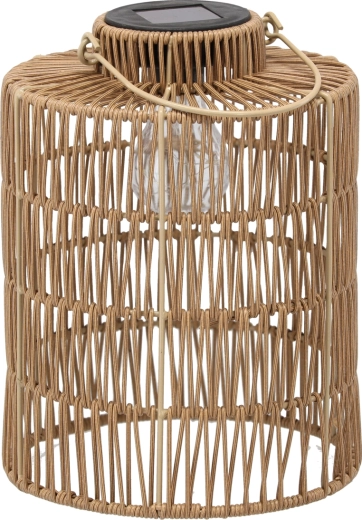 Solární hnědý lampion 27 cm s LED