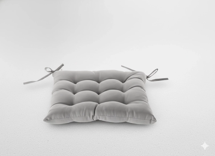 Polštář na židli 40 × 40 × 6 cm světle šedý