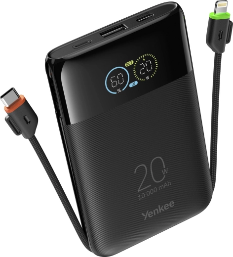 Yenkee JetGo powerbanka do letadla 10 000 mAh s integrovanými kabely