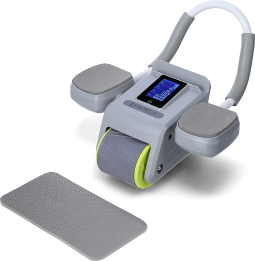 Břišní posilovací válec HMS s automatickým odskokem, šedý