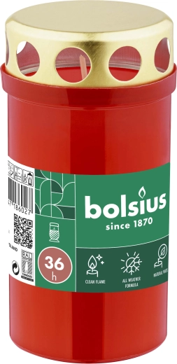 Hřbitovní svíčka červená 36 h, 13 cm