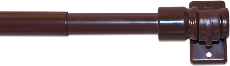 Teleskopická vitrážová tyč na záclony, kovová, 120–225 cm, hnědá