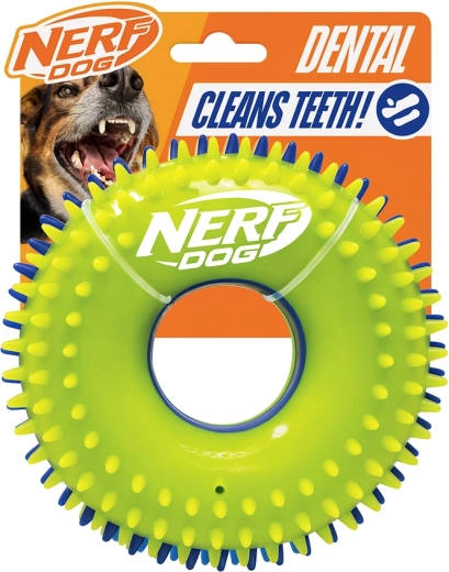 Nerf Dog pískací kroužek se spiky 15 cm